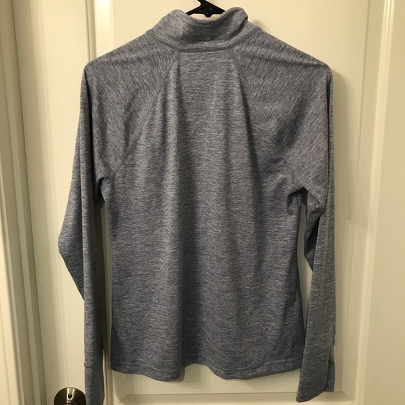 Blue 1/4 zip athletic long sleeve - Picture 2 of 3